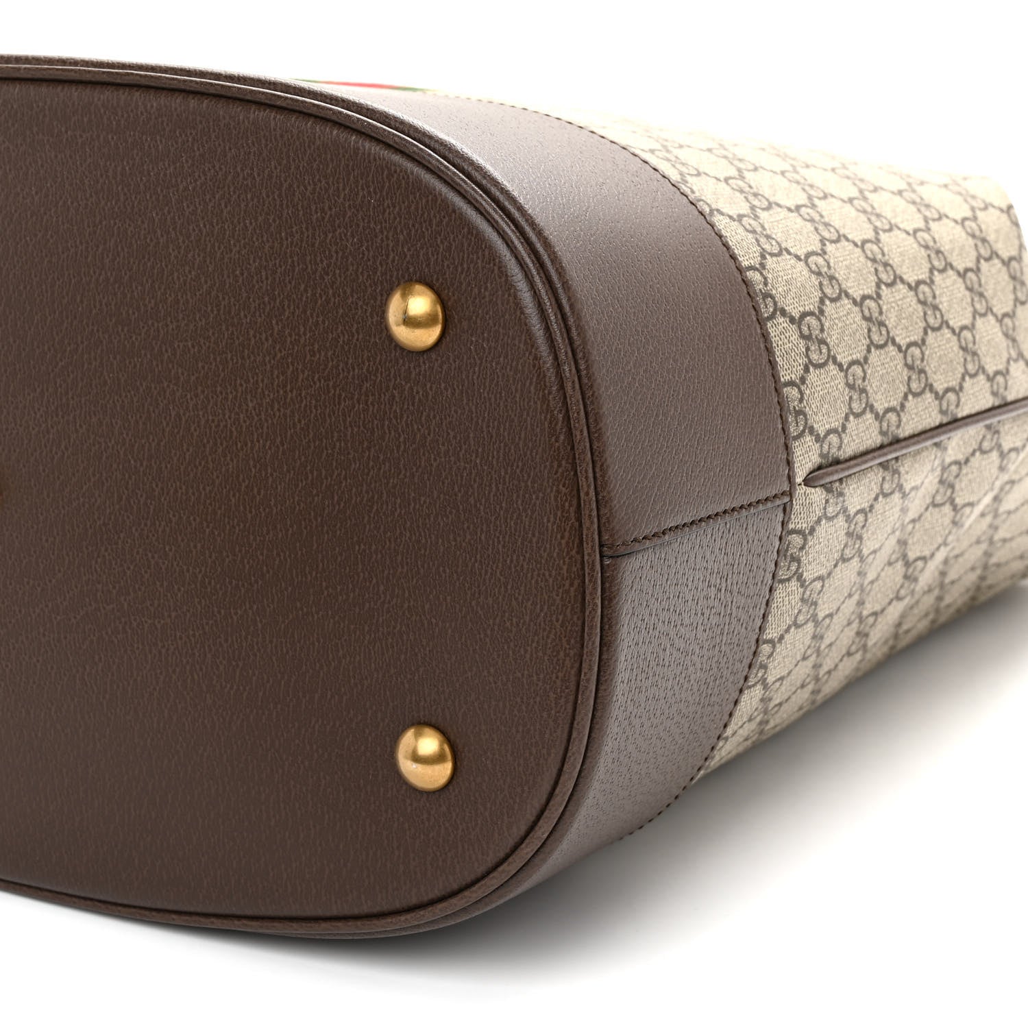 Gucci GG Supreme Monogram Textured Dollar Calfskin Web Savoy Duffle Bag Beige Ebony 9 of 9