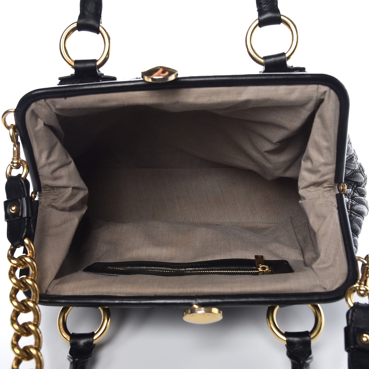 Calfskin Quilted Stam Black