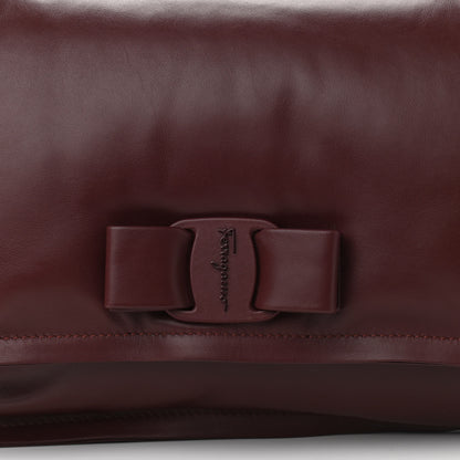 Salvatore Ferragamo Calfskin Small Viva Bow Shoulder Bag Burgundy 8 of 10