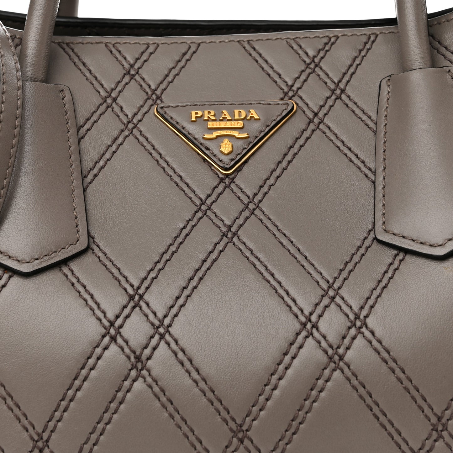 City Calf Quilted Large Double Bag Argilla