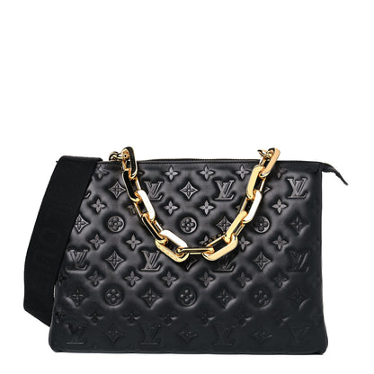 Louis Vuitton Lambskin Embossed Monogram Coussin MM Black 1 of 11