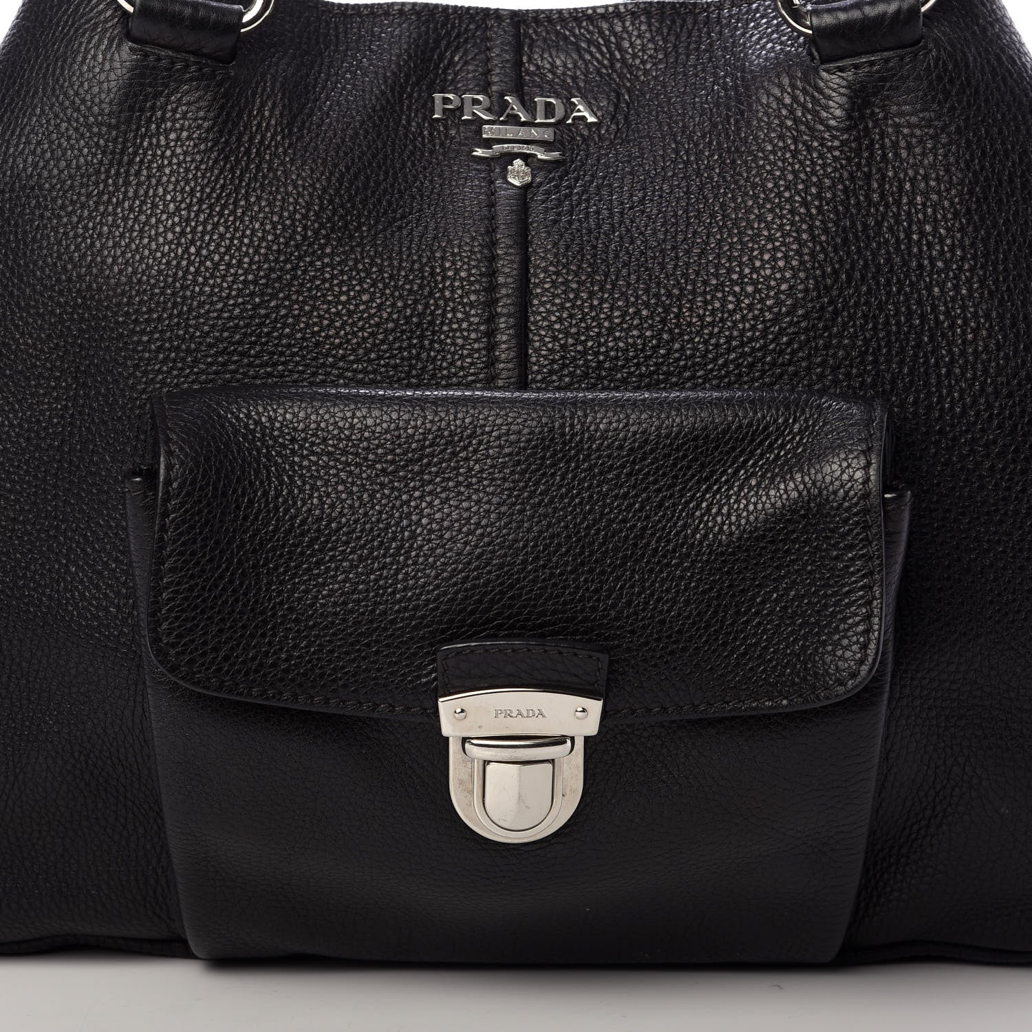 Prada Vitello Daino Shoulder Bag Black 11 of 11