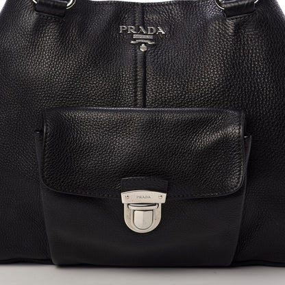 Prada Vitello Daino Shoulder Bag Black 11 of 11