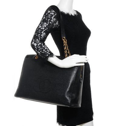 Chanel Caviar Large CC Shoulder Bag Black 2 of 7