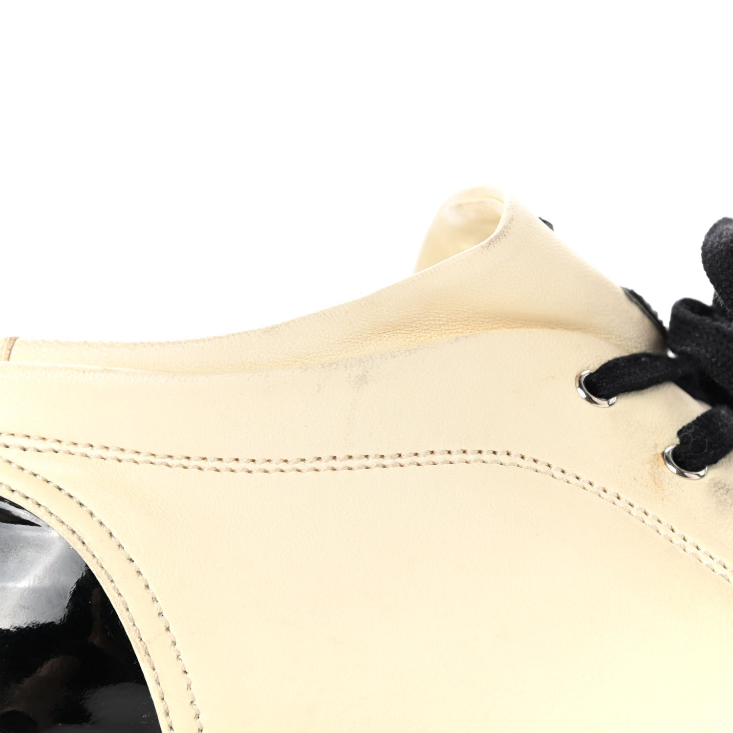 Chanel Lambskin Patent Cap Toe CC Sneakers 39 White Black 11 of 15