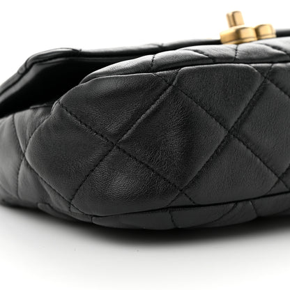 Chanel Lambskin Quilted Small Lacquered Chain Flap Black 9 of 10