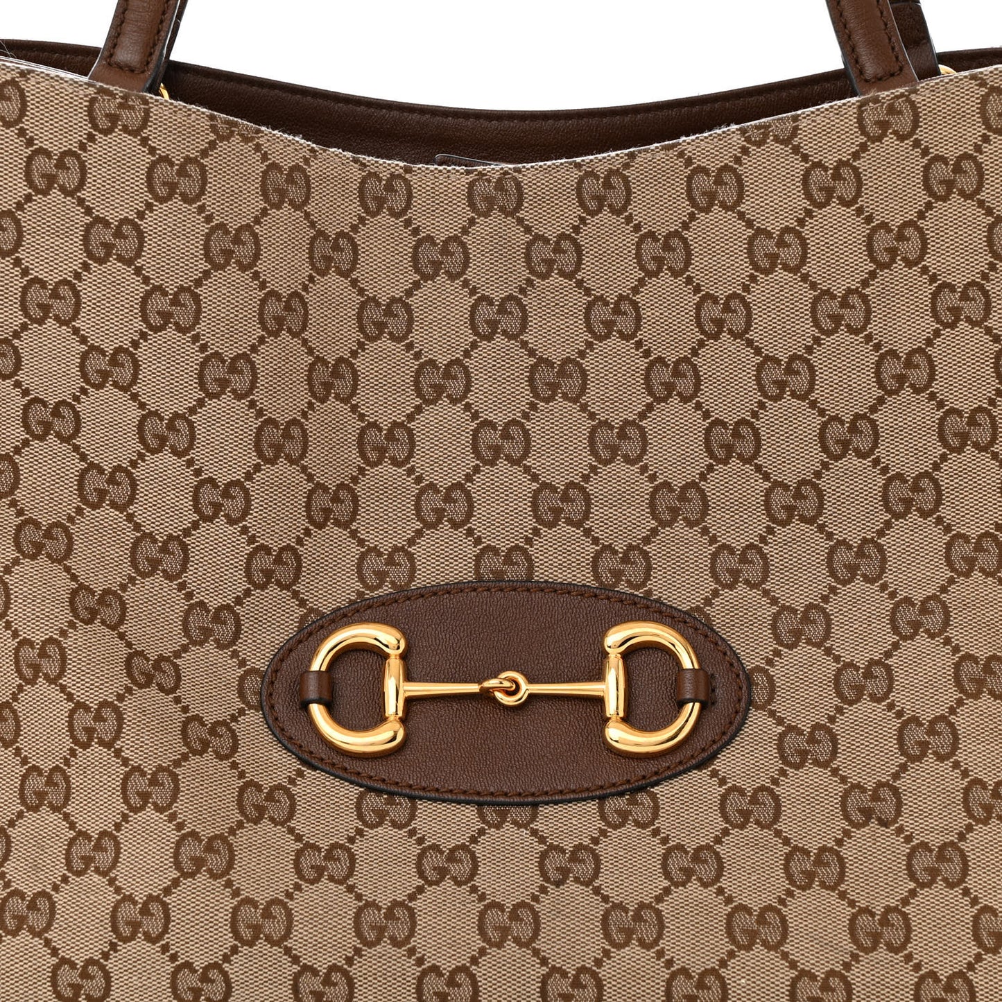 Monogram Horsebit 1955 Tote Bag Beige Brown Sugar