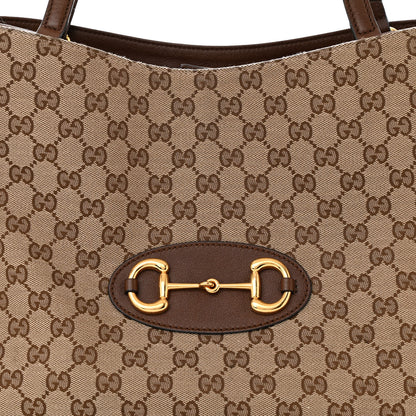 Gucci Monogram Horsebit 1955 Tote Bag Beige Brown Sugar 8 of 12