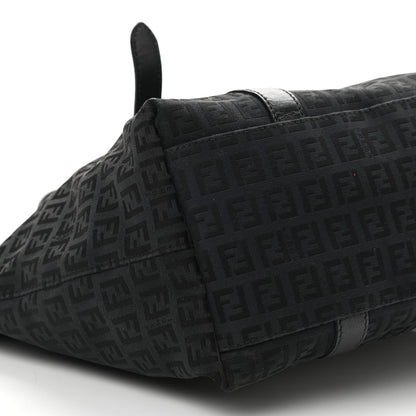 Fendi Zucchino Large Charm Shopping Tote Black 9 of 11