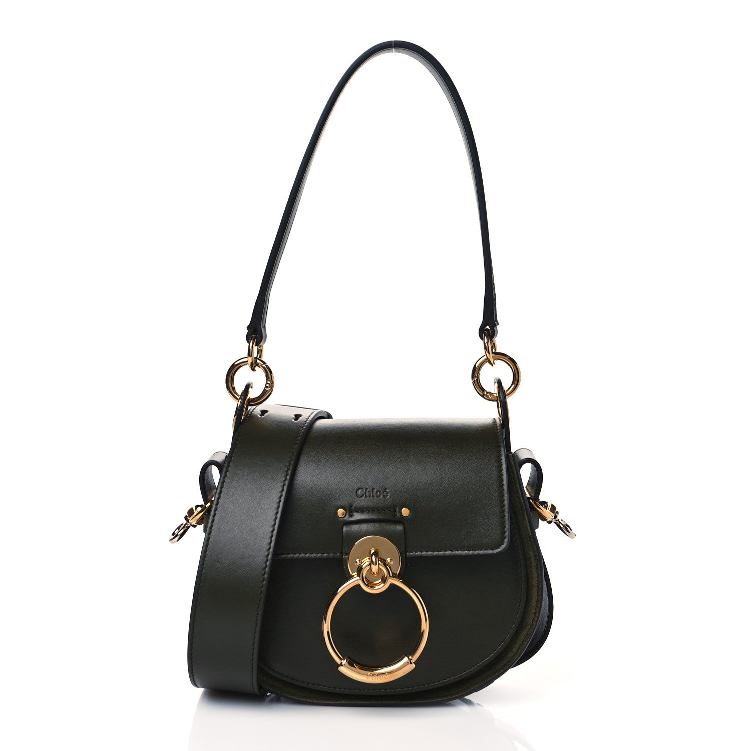 Chloe Calfskin Suede Small Tess Bag Deep Forest 1 of 10