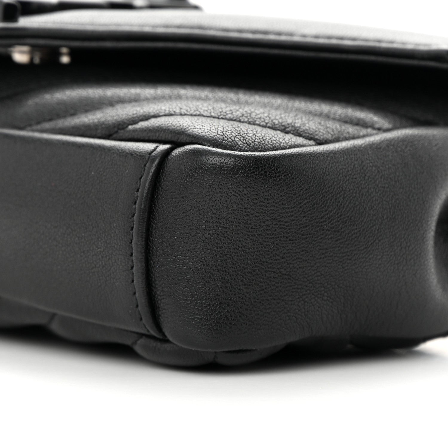 Saint Laurent Sheepskin Matelasse Chevron Monogram Classic Baby Chain Bag Black 10 of 15