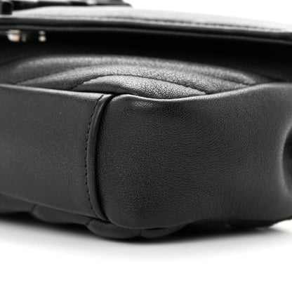 Saint Laurent Sheepskin Matelasse Chevron Monogram Classic Baby Chain Bag Black 10 of 15