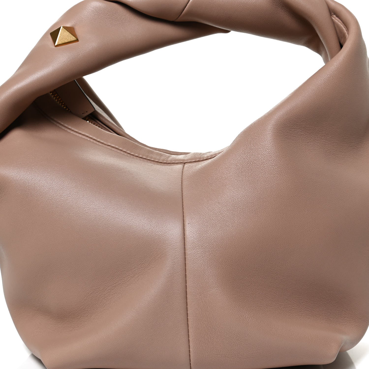 Valentino Garavani Nappa Small Roman Stud Hobo Rose Cannelle 7 of 9