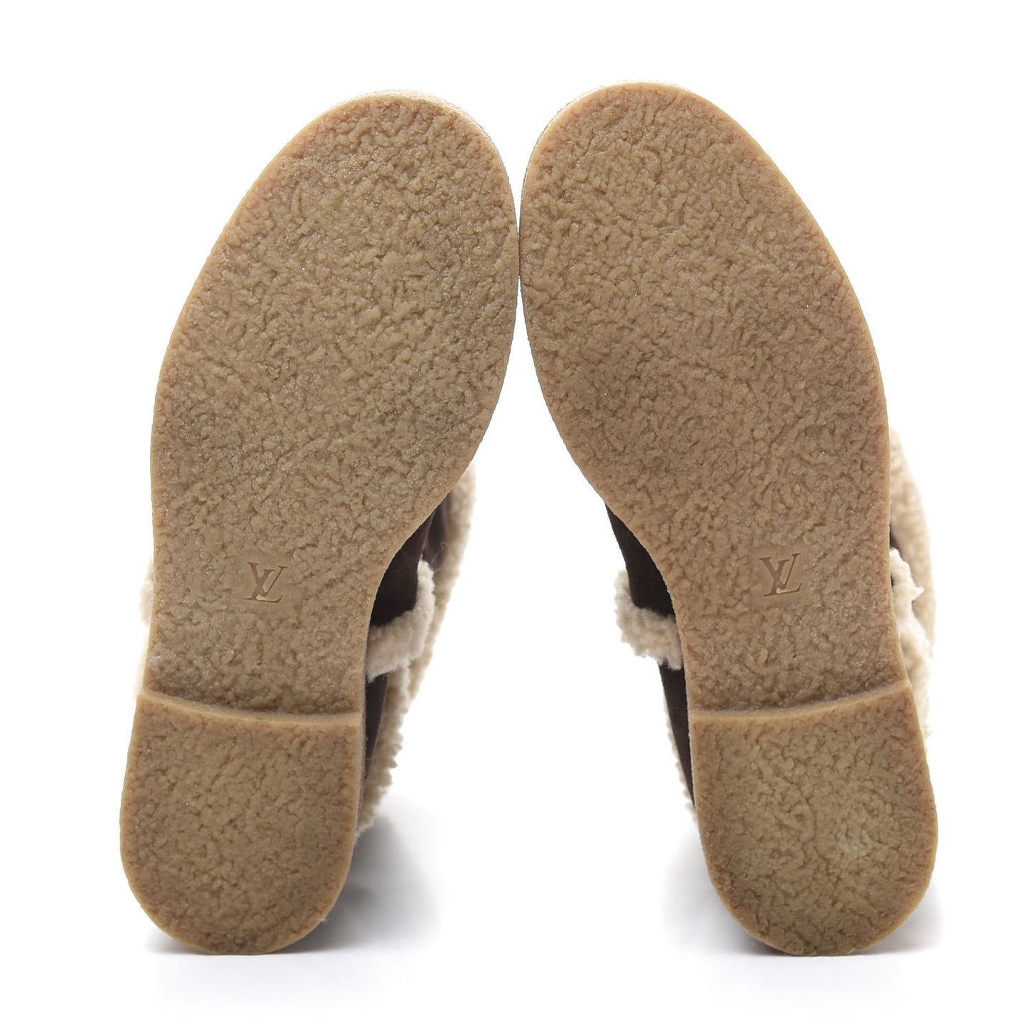 Suede Shearling Snowy Flat Half Boots 38 Marron