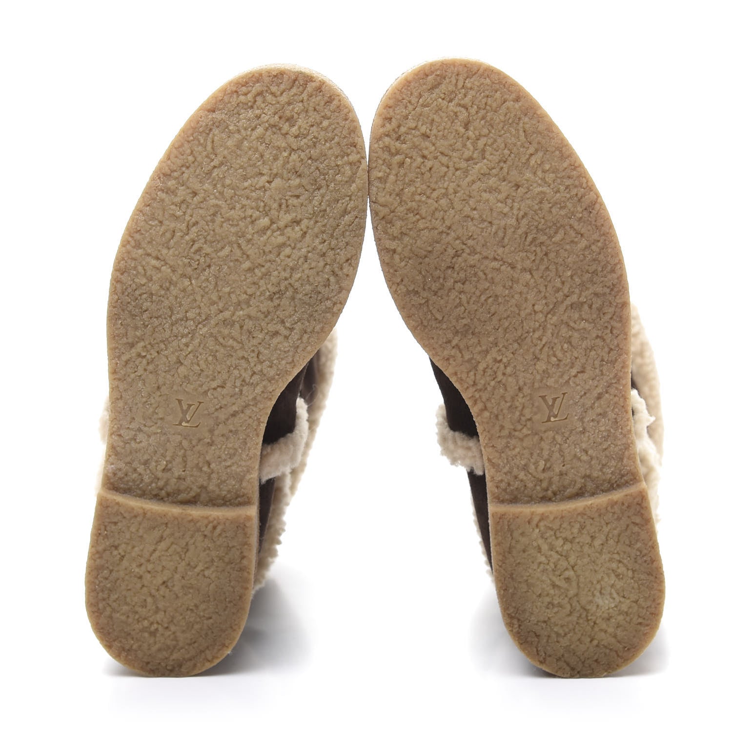 Louis Vuitton Suede Shearling Snowy Flat Half Boots 38 Marron 5 of 7