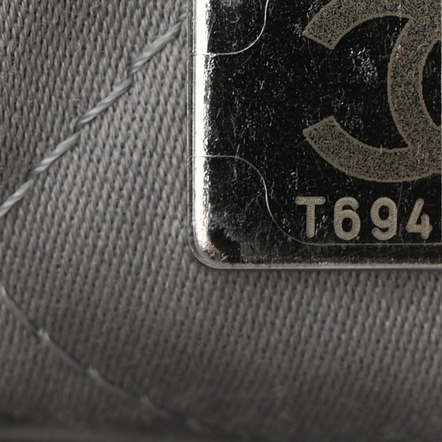 Shiny Calfskin Quilted Chanel 22 Grey