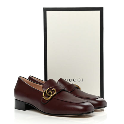 Gucci Malaga Kid Womens GG Marmont Loafers 40.5 Vintage Bordeaux 9 of 9