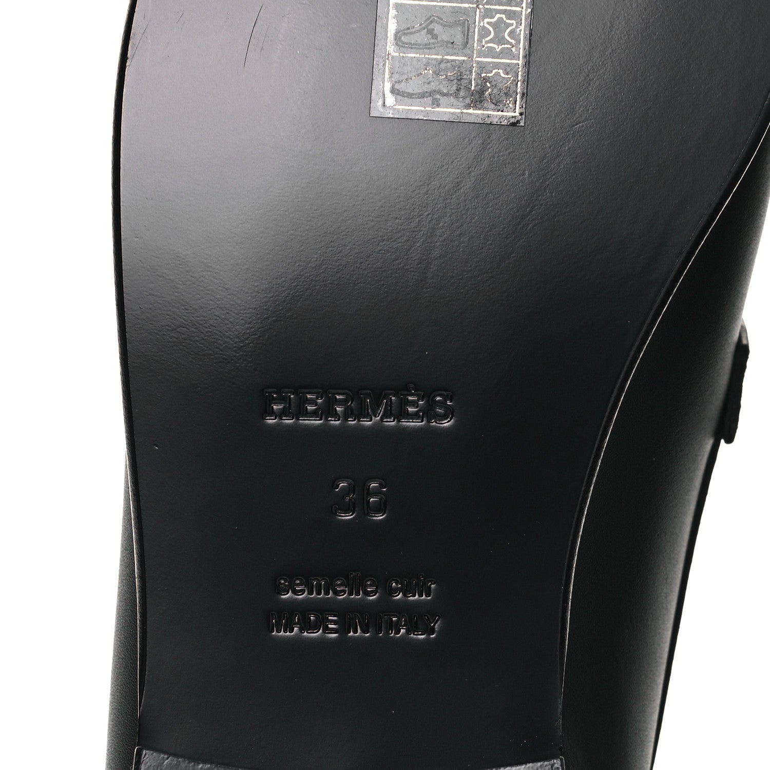 Hermes Calfskin Womens Destin Loafer 36 Black 6 of 7