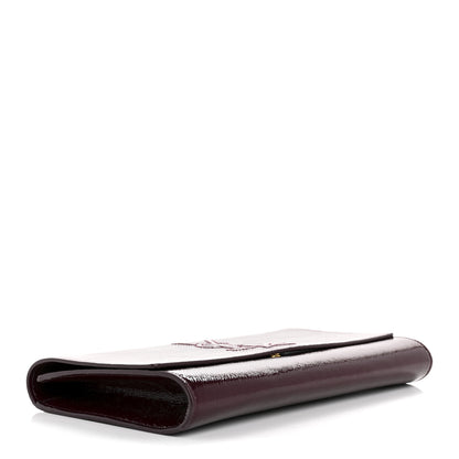 Saint Laurent Textured Patent Calfskin Large Belle De Jour Clutch Berry 4 of 11