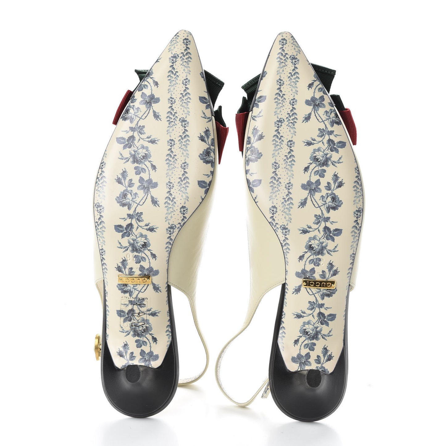 Malaga Kid Web Bow Jane Low Heel Slingback Pumps 36 Off White