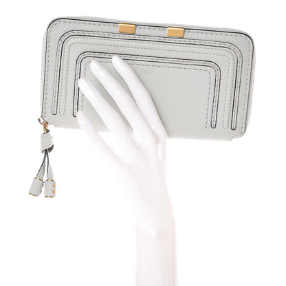 Chloe Calfskin Marcie Long Zip Around Wallet Airy Grey 2 of 9