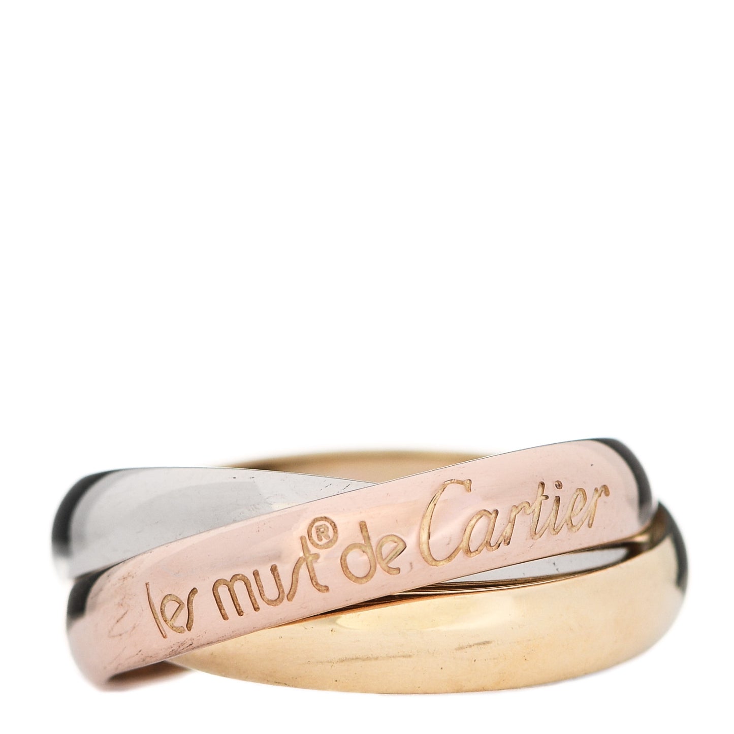 18k Pink Yellow White Gold Les Must De Cartier Trinity Ring 44 3