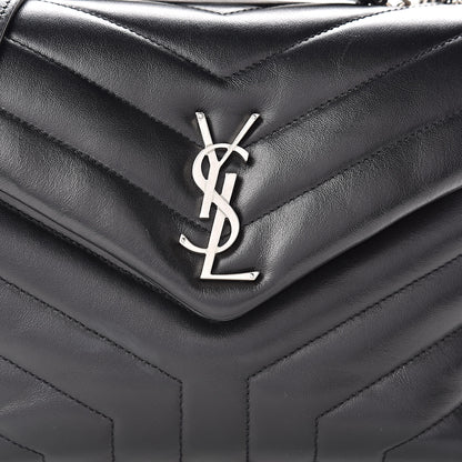Saint Laurent Calfskin Y Quilted Monogram Small Loulou Chain Satchel Black 9 of 11