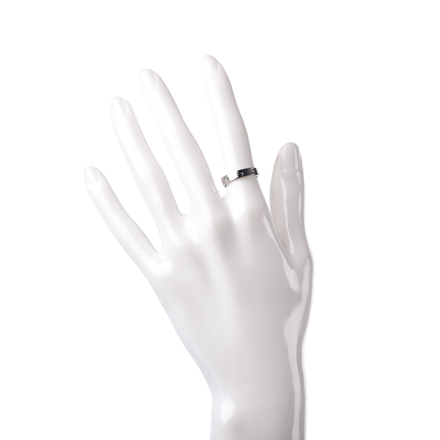 18K White Gold 3.5mm LOVE Wedding Band Ring 50 5.25