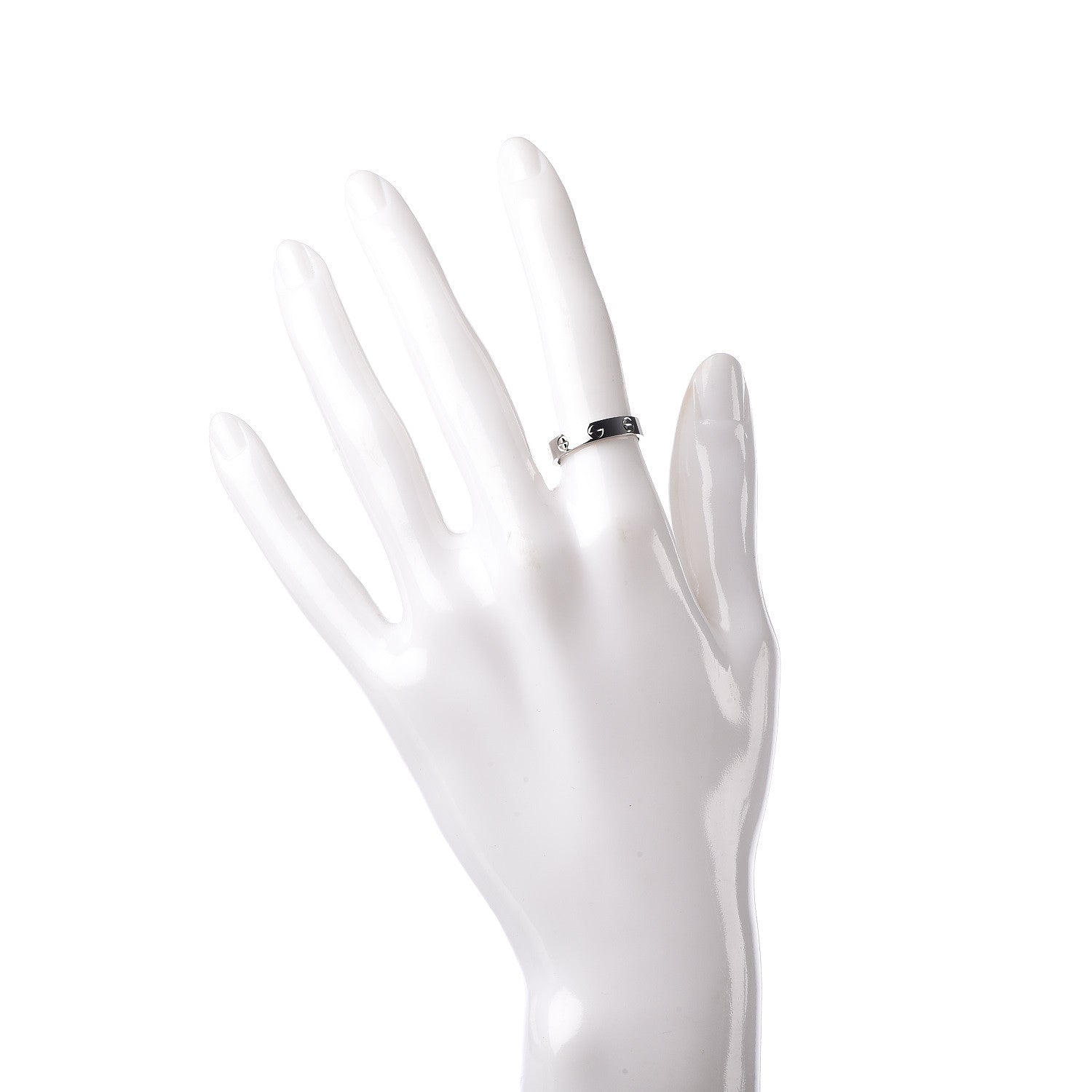 Cartier 18K White Gold 3.5mm LOVE Wedding Band Ring 50 5.25 2 of 4