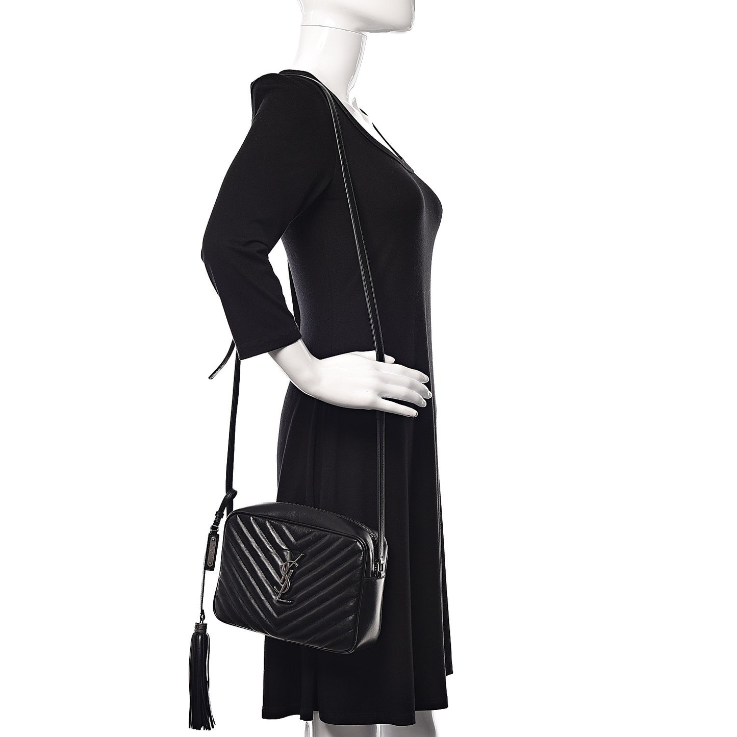 Calfskin Matelasse Monogram Lou Camera Bag Black