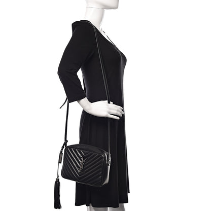 Saint Laurent Calfskin Matelasse Monogram Lou Camera Bag Black 2 of 9