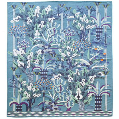 Hermes Cashmere Silk Jardin d'Osier Blanket Emeraude 1 of 5