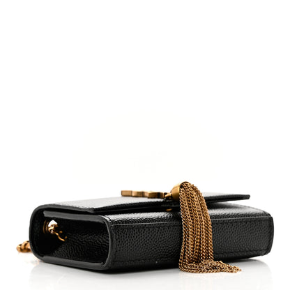 Saint Laurent Grain De Poudre Micro Classic Monogram Kate Tassel Airpods Bag Black 4 of 6