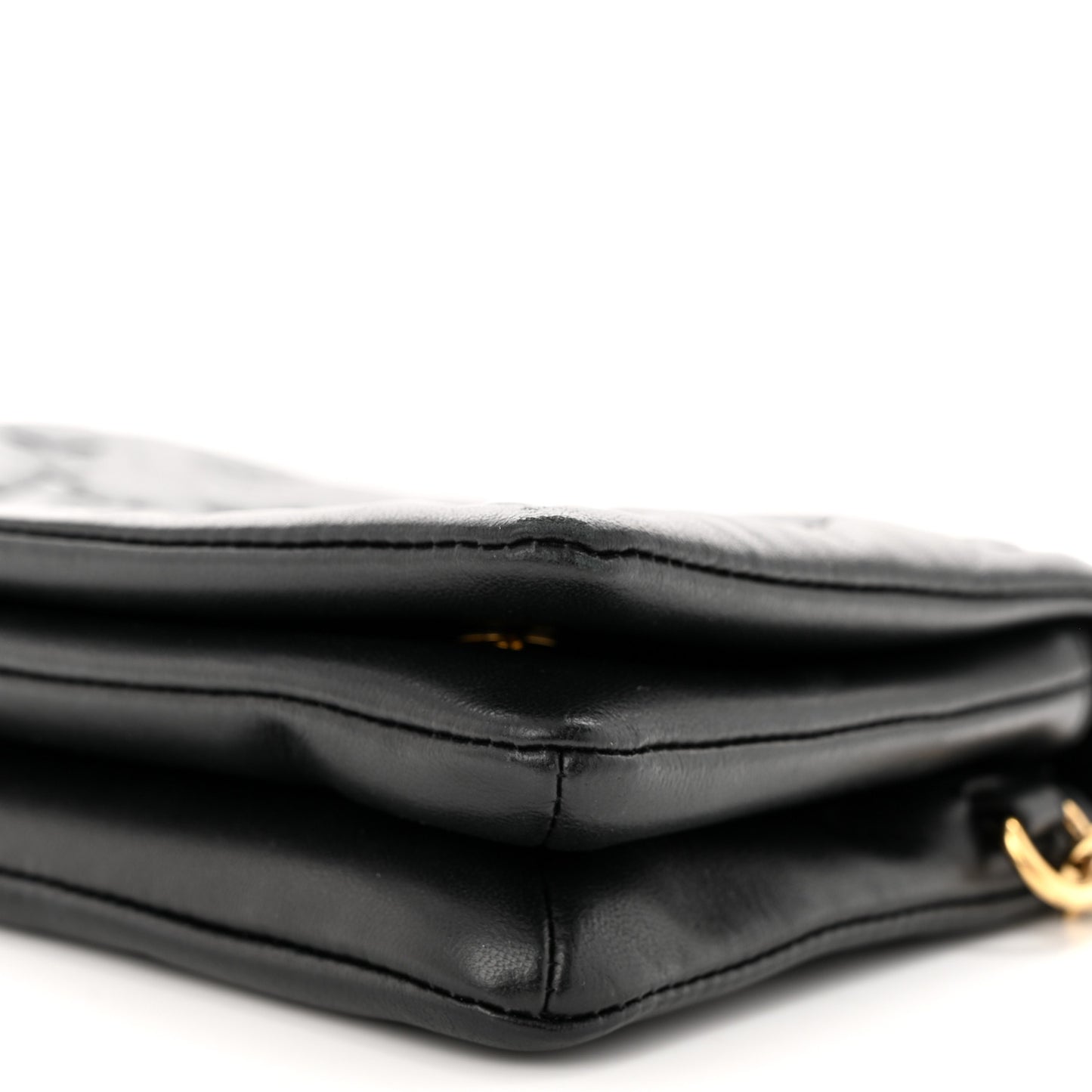 Lambskin Embossed Monogram Pochette Coussin Black