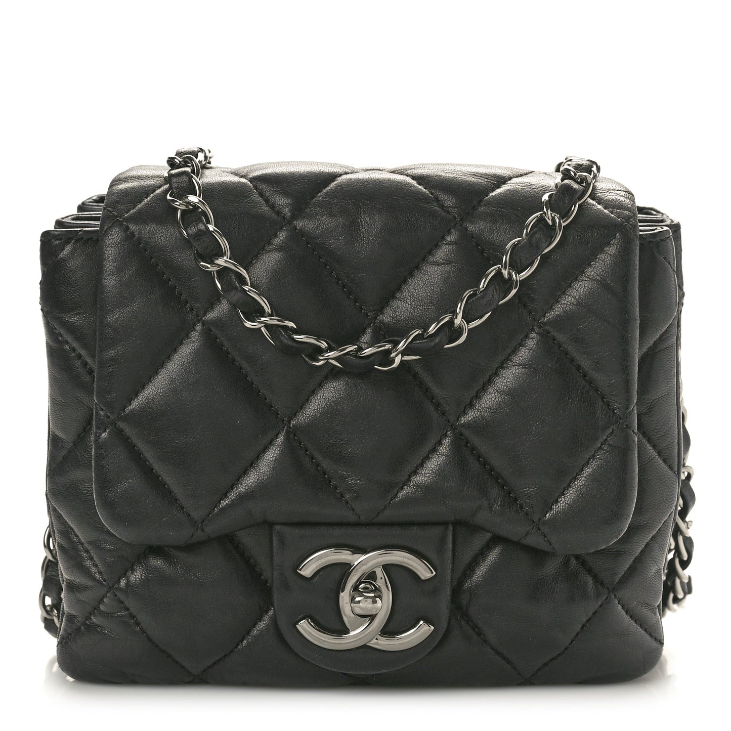 Lambskin Quilted Chanel 3 Small Accordion Flap Black