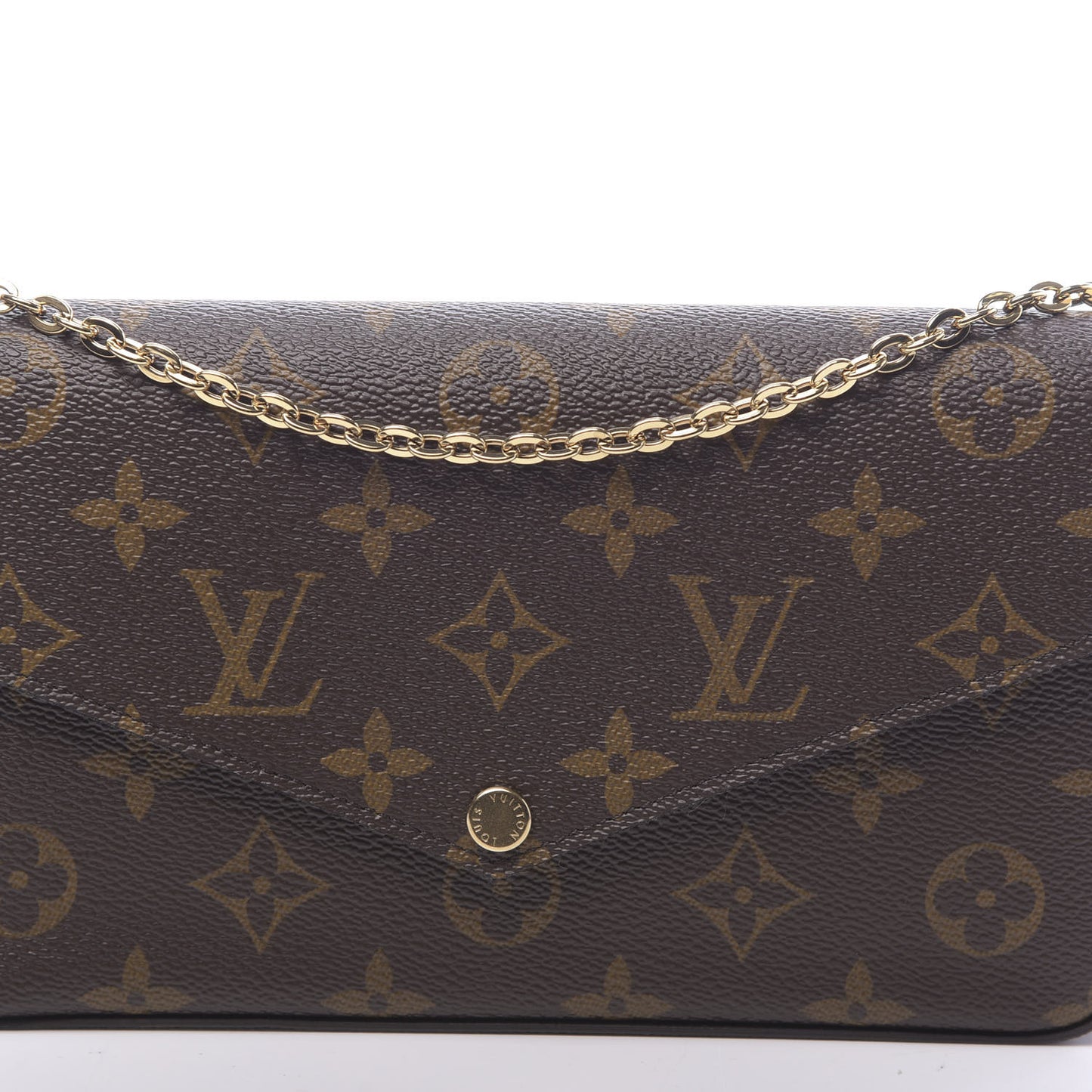 Monogram Pochette Felicie Chain Wallet Fuchsia