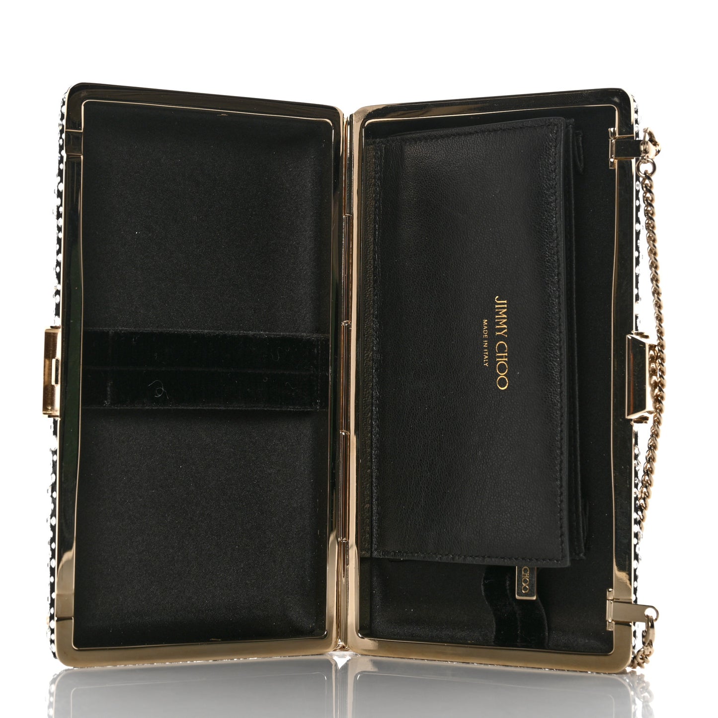 Suede Crystal Clemmie Clutch Black