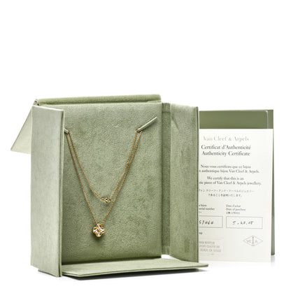 Van Cleef & Arpels 18K Yellow Gold Diamond Vintage Alhambra Pendant Necklace 5 of 5