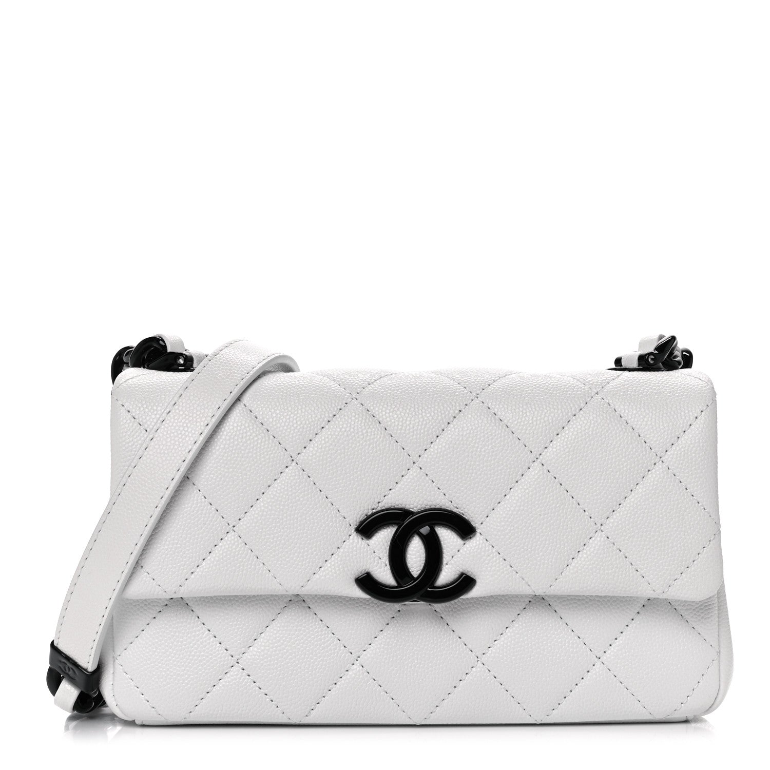 Chanel Caviar Quilted My Everything Small Flap White Black 1 of 9