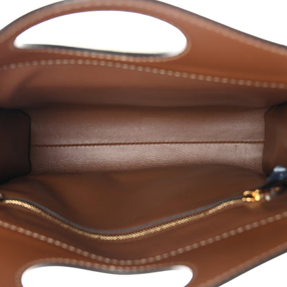 Burberry Canvas Smooth Calfskin Two Tone Mini Pocket Bag Natural Malt Brown 5 of 9