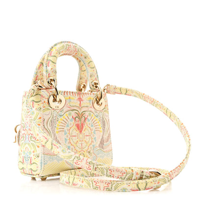 Christian Dior Calfskin Embroidered Mini Lady Dior White Multicolor 3 of 11