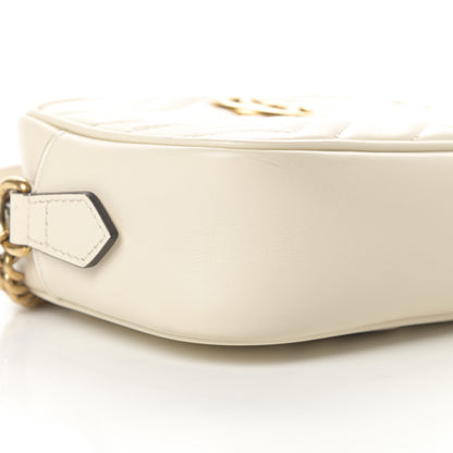 Gucci Calfskin Matelasse Mini GG Marmont Chain Shoulder Bag White 9 of 14
