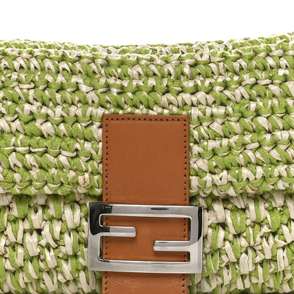 Fendi Woven Straw Baguette Green 7 of 9