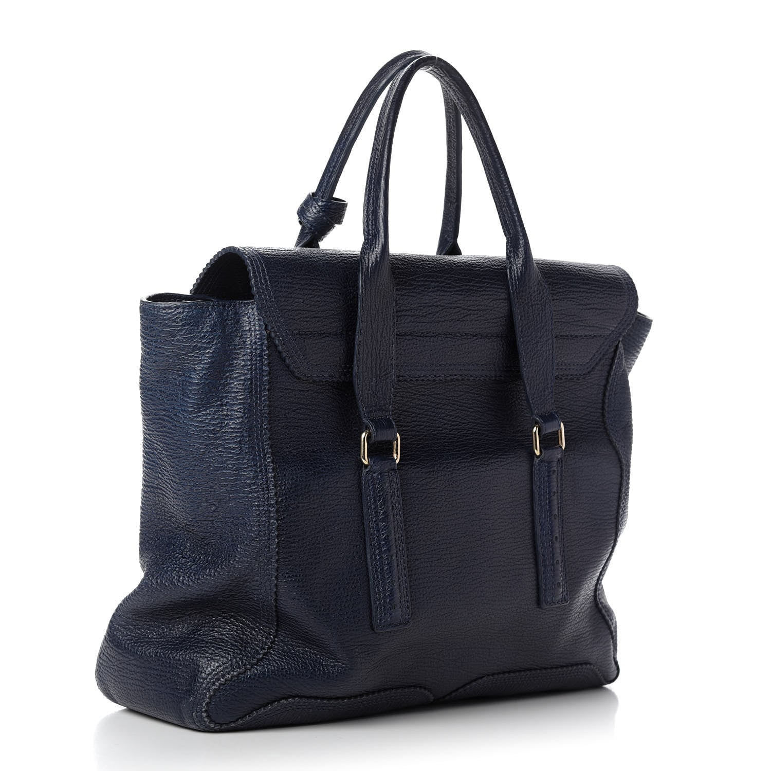 3.1 Phillip Lim Textured Calfskin Large Pashli Satchel Ink 3 of 10