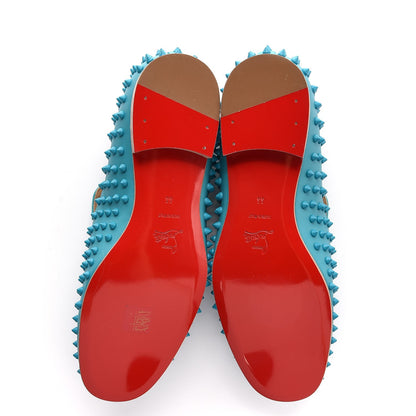 Christian Louboutin Mens Calfskin Rollerboy Spikes Flat Loafers 44 Riviera 5 of 8