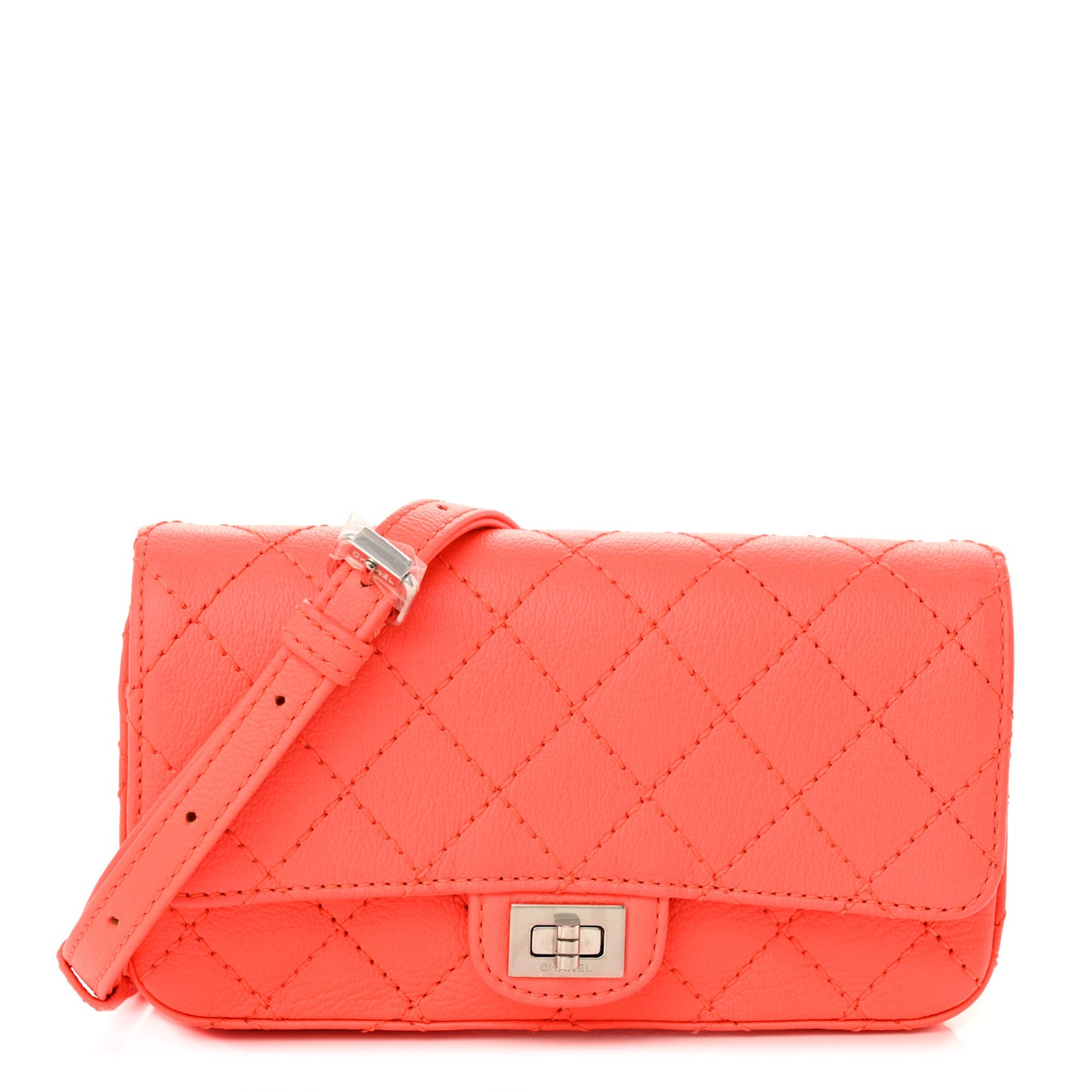 Goatskin Quilted 2.55 Reissue Flap Belt Bag Orange