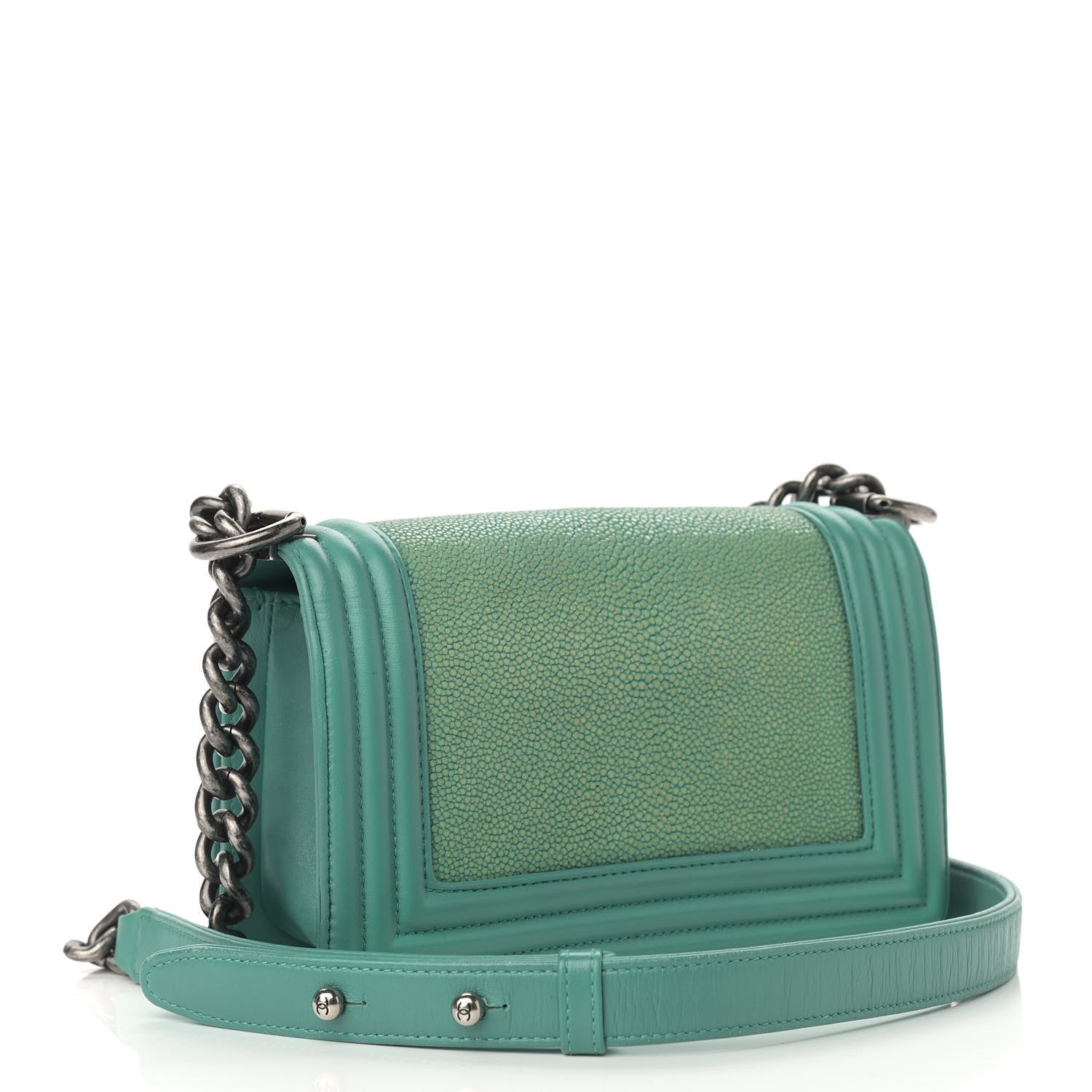 Chanel Galuchat Stingray Small Boy Flap Turquoise 3 of 10