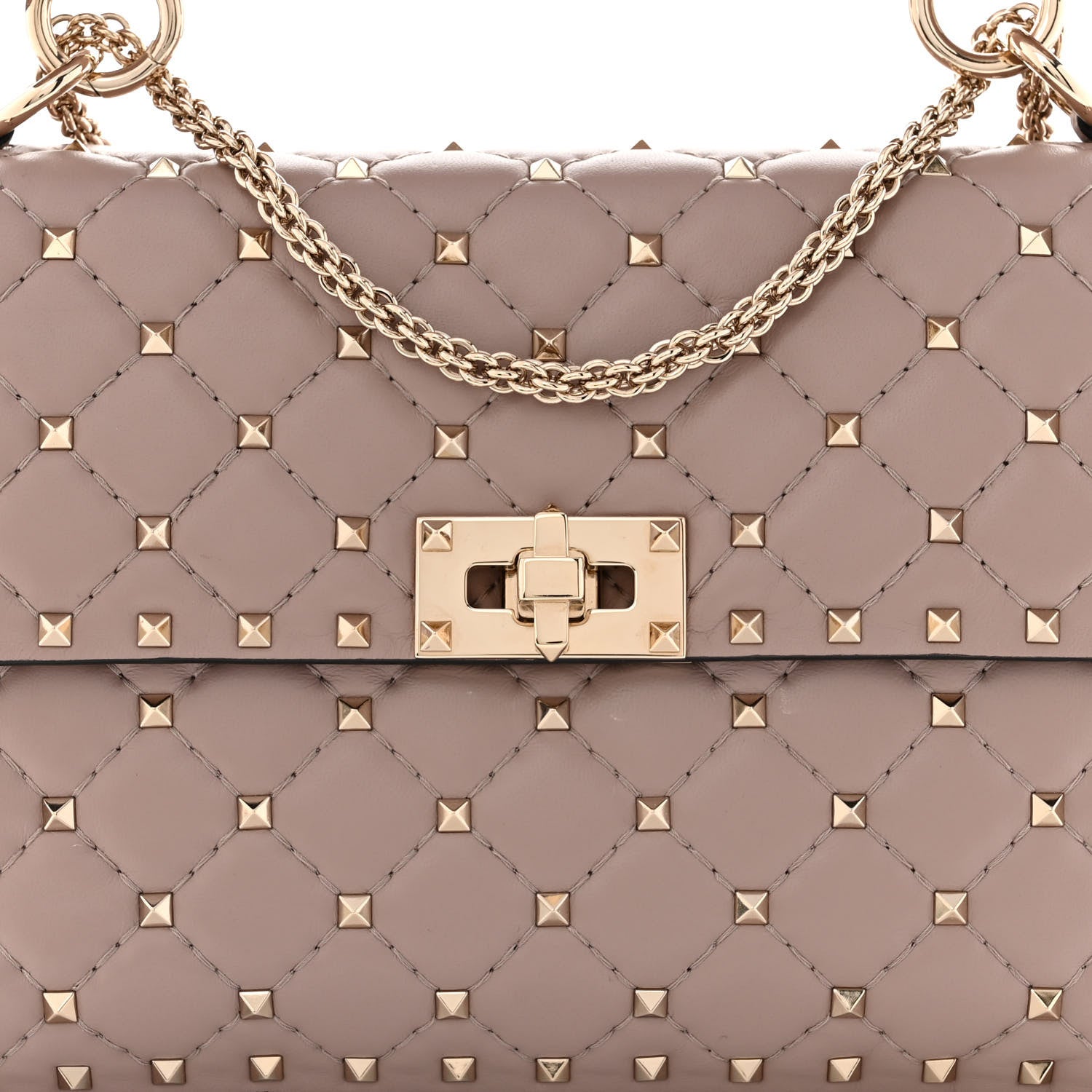 Valentino Garavani Lambskin Medium Rockstud Spike Shoulder Bag Poudre 9 of 10