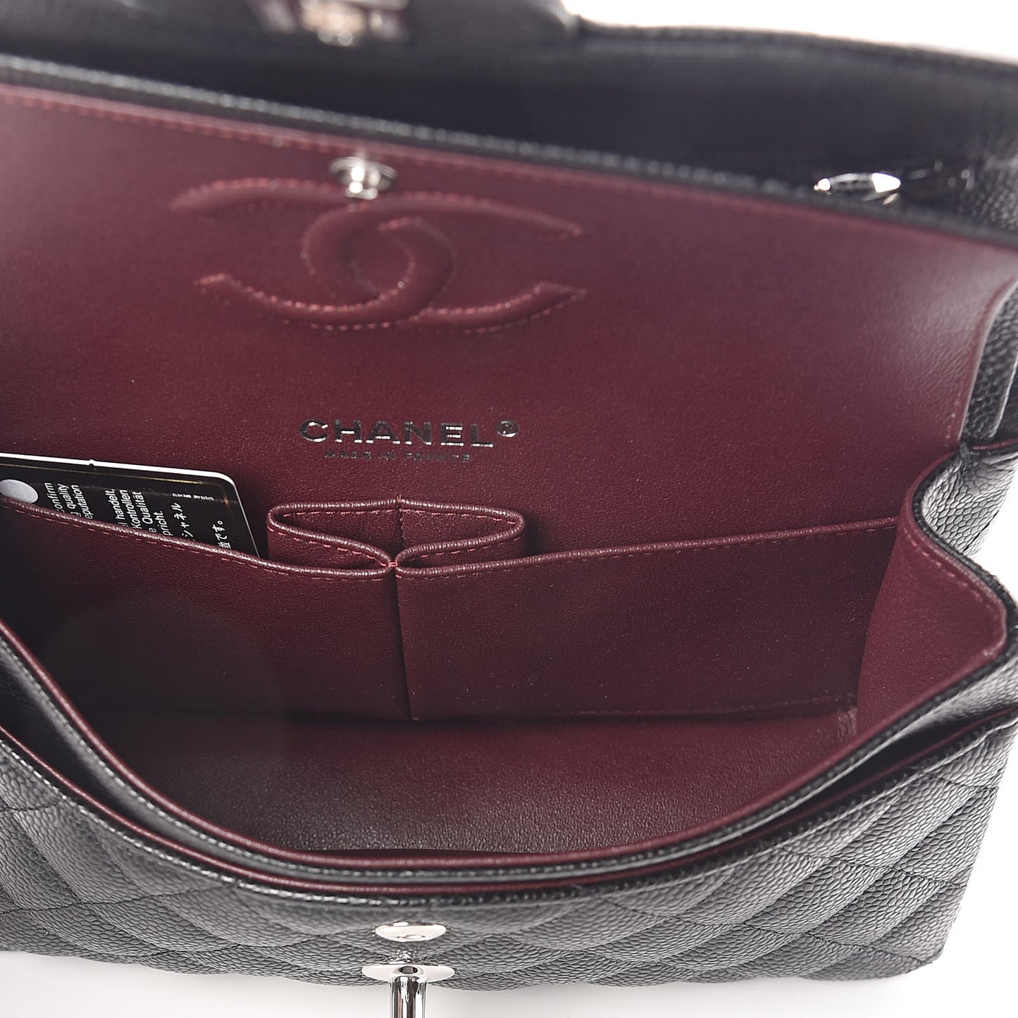 Caviar Quilted Small Double Flap Black