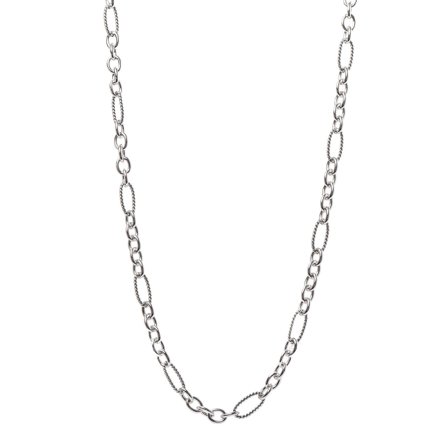 David Yurman Sterling Silver Figaro Chain Necklace 1 of 4
